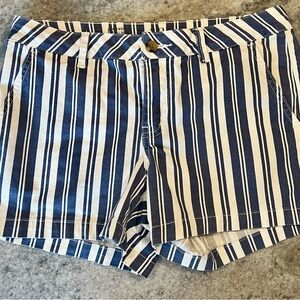 a.n.a Navy and White Striped Women Shorts